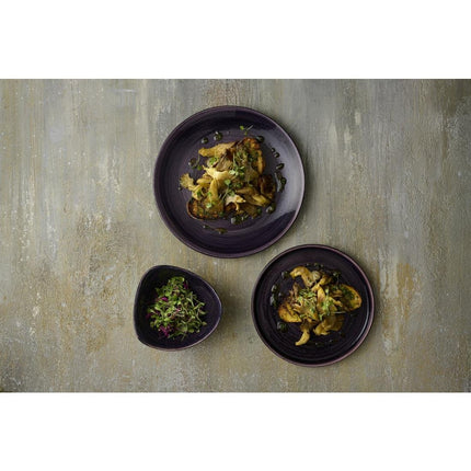 Deep Purple Triangular Bowl with Patina Finish | Churchill Stonecast Patina | 15.2cm 5