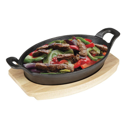 Hevea Wood Oval Plate Base 260x165mm for Cast Iron | Olympia 7