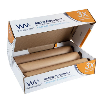 Bakery Parchment Paper Refill 30 cm x 50 m | Wrapmaster | 3 Rolls 3