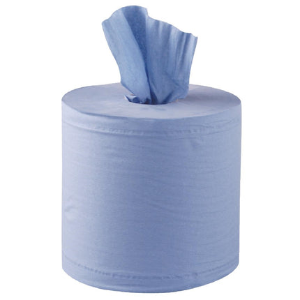Blue Centrefeed Paper Towel Rolls 1-Ply | Jantex | 6 Rolls 5