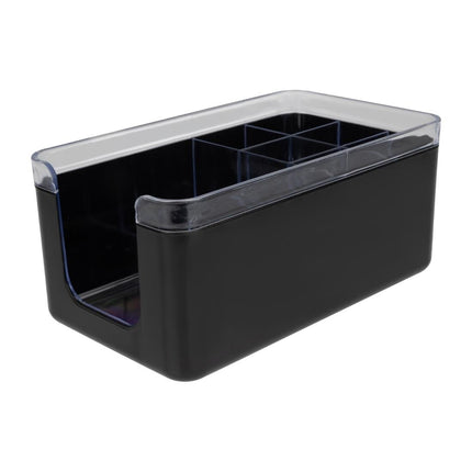 Bar Caddy with Multiple Compartments | Olympia Kristallon | Black ABS