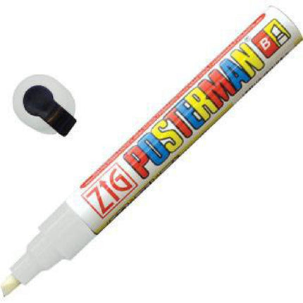 Weather-Resistant White Chalk Marker 6mm Tip | Securit Zig Posterman