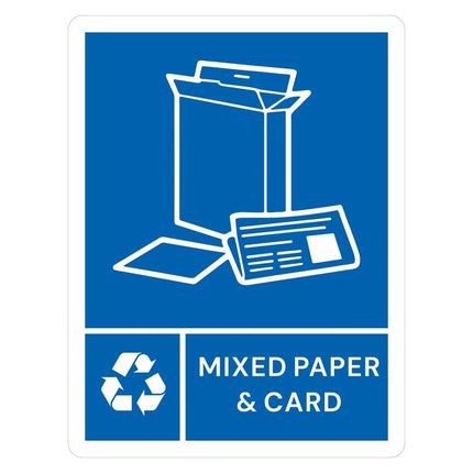 Slim Bin Label Mixed Paper & Cardboard | Jantex