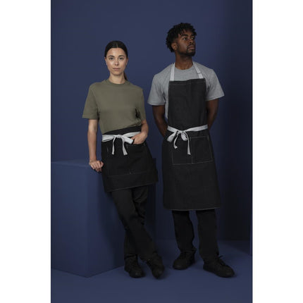 Black Denim Bistro Apron with Front Pocket | Southside | 40x76 cm 5