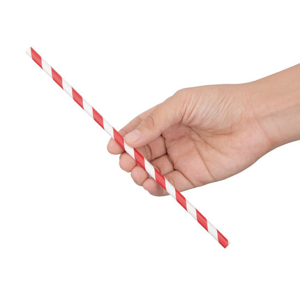 Compostable Paper Straws 210mm Red-White | Fiesta Compostable 2