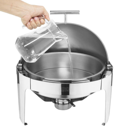 Round Rolltop Chafing Dish 18/8 Stainless Steel 53x50x35cm | Olympia Paris 4