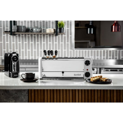 6-Slot White Toaster with Timer | Rowlett Esprit | Includes 2 Spare Elements & 2 Toast Holders 8