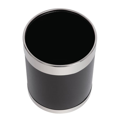Black Waste Bin with Silver Rim 10.2L | Bolero 2