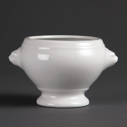 White Porcelain Soup Bowl with Lion Head Design | Olympia Whiteware | 47.5 Cl