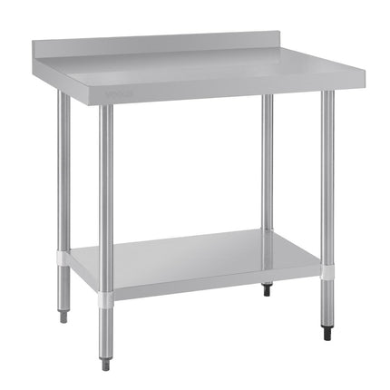 Stainless Steel Worktable with Backsplash | Vogue | 90x90x60 cm 2