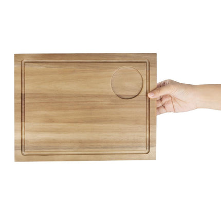 Large Acacia Wood Steak Board with Ramekin Slot | Olympia 2