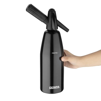 Soda Siphon for Carbonating Water | Olympia 1L Black 2