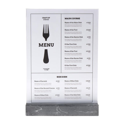 A4 Portrait Board Holder with Polystone Base Anthracite | Europel 4