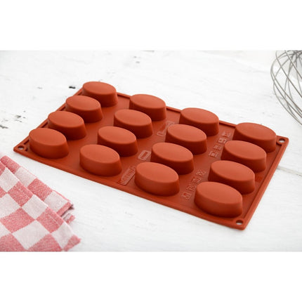 Oval Silicone Baking Mold 16 Cavities | Pavoni Formaflex | 2cm Deep 8