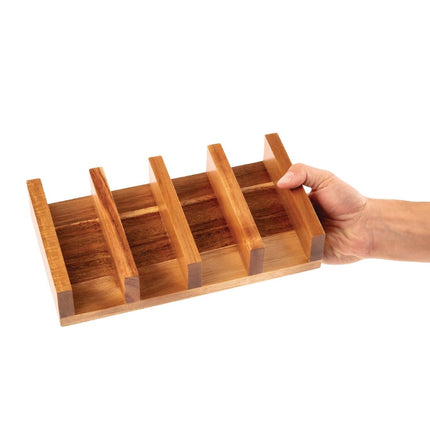 Olympia Acacia Wood Taco Holder 15x12x4cm 4