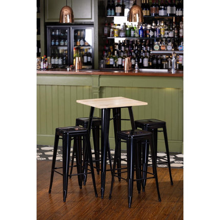Bistro Bar Table with Black Wooden Top | Bolero 8
