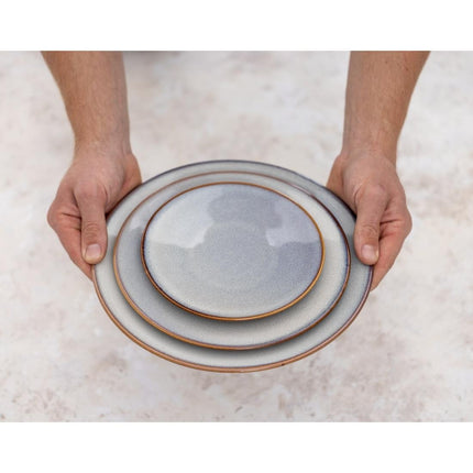 Grey Plain Coupe Plates 180mm | Olympia Drift | Porcelain 6
