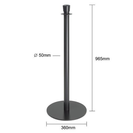 Flat Base Barrier Posts Black | Bolero | Set of 2 4