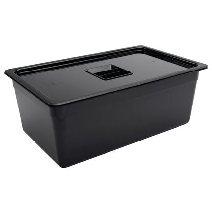 Polycarbonate Gastronorm Container 1/1 Black 200mm | Vogue 3