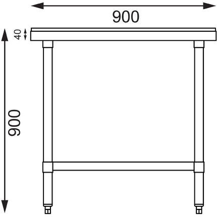 Stainless Steel Work Table with HDPE Reversible Cutting Board 90cm | Vogue 8