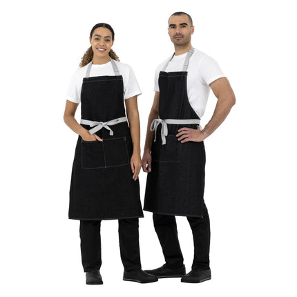 Black Denim Halter Apron with Adjustable Neck and Double Pockets | Southside | 100x70 cm 8
