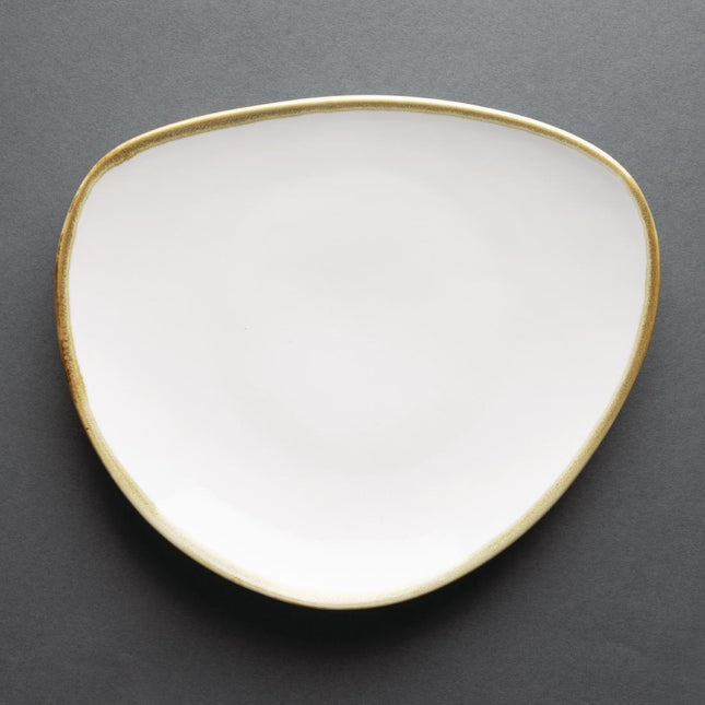 Kiln Chalk White Triangular Plates 230mm | Olympia 2