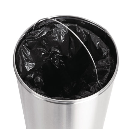 Stainless Steel Waste Bin 40L with Self-Closing Lid | Bolero 3