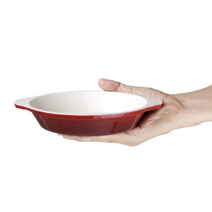 Cast Iron Round Gratin Dish Red 0.4L | Vogue 4