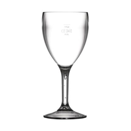 Polycarbonate Wine Glasses 255ml with CE Mark at 175ml | Bbp | 12 Pieces