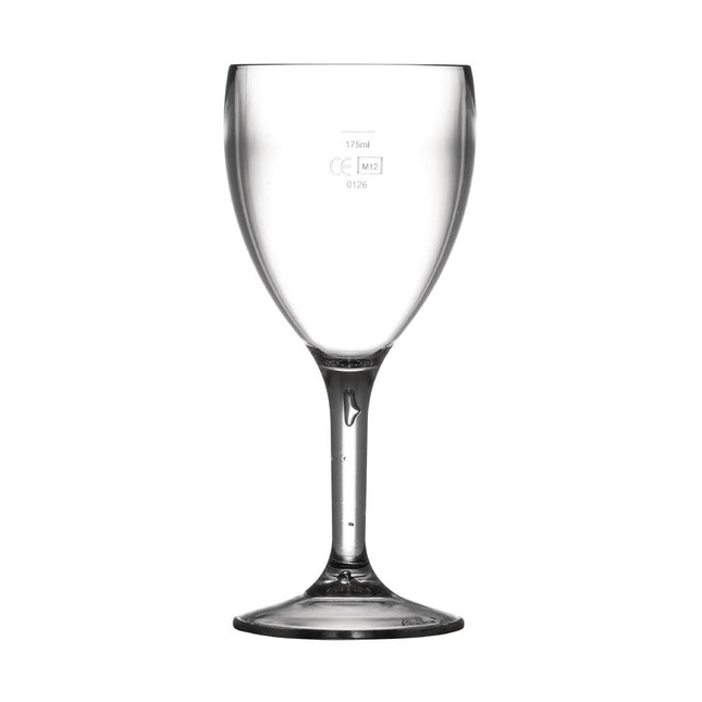 Polycarbonate Wine Glasses 255ml with CE Mark at 175ml | Bbp | 12 Pieces