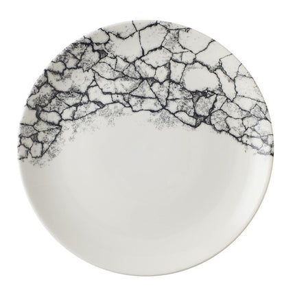 Evolve Coupe Plate 26cm Quartz Black Kintsugi Accents | Churchill