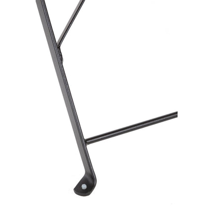 Bolero Black Steel Garden Bistro Set with Table and Two Chairs 9