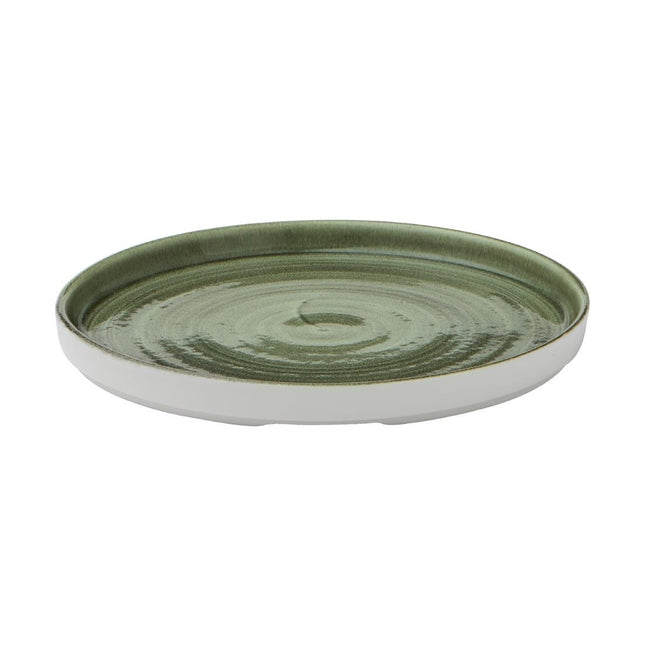 Stonecast Patina Burnished Green Raised Edge Plate 220mm | Churchill 2