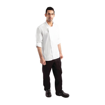 Unisex Long Sleeve Chef Jacket with Zipper White M | Chef Works Urban Hartford 5