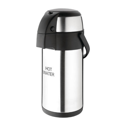 3L Stainless Steel Pump Thermos Jug for Hot Water | Olympia