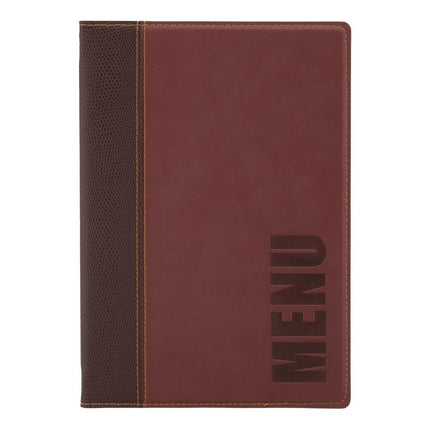 Synthetic Leather Menu Holder A5 Burgundy | Securit Trendy
