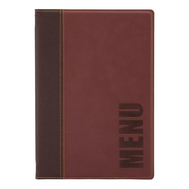Synthetic Leather Menu Holder A5 Burgundy | Securit Trendy