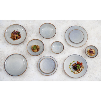 Grey Plain Low Coupe Bowls 260mm | Olympia Drift | Porcelain 8