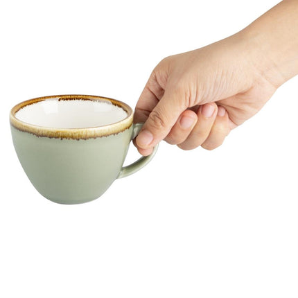 Cappuccino Cups 23cl Mos Green | Olympia Kiln Collection | Set of 6 4