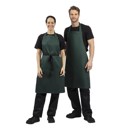 Durable Dark Green Polyester-Cotton Halter Apron | Whites | 96.5x71.1 cm 4