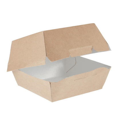 Compostable Kraft Hamburger Boxes Standard 10.8cm | Colpac | Recycled Cardboard | Pack of 250