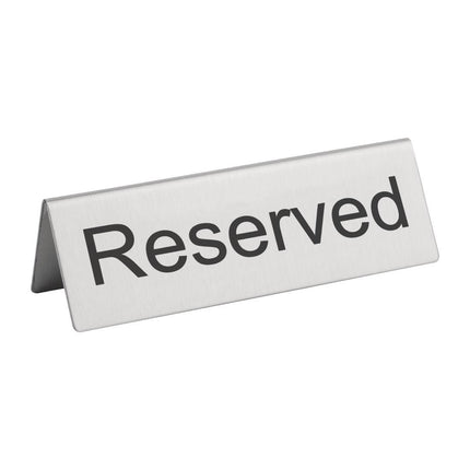 Stainless Steel Reserved Table Signs | Olympia | 10 Pieces