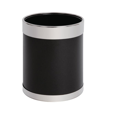 Black Waste Bin with Silver Rim 10.2L | Bolero