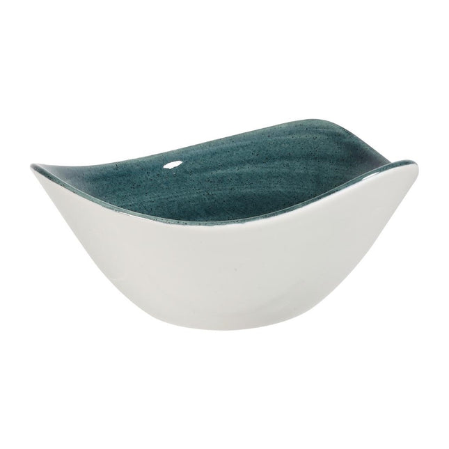 Triangle Bowl Rustic Teal Lotus | Churchill Stonecast Patina | 15.2cm 2