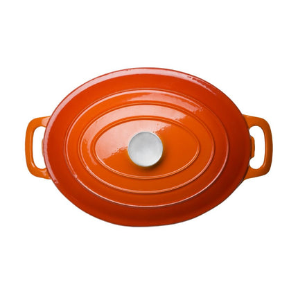 Oval Induction Cast Iron Casserole Orange 6L | Vogue 3