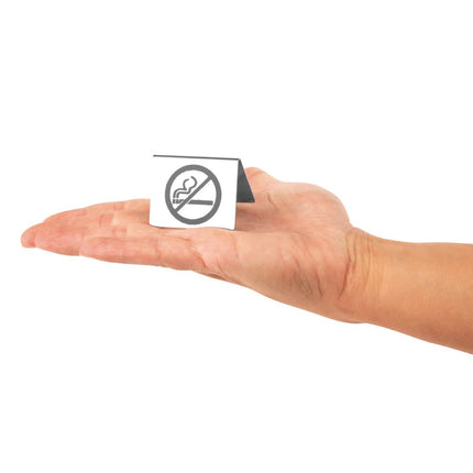 Stainless Steel No Smoking Table Sign | Olympia 3