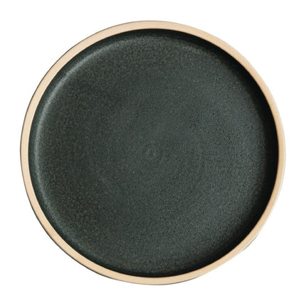 Flat Round Dark Green Canvas Plates 18cm | Olympia