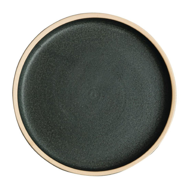 Flat Round Dark Green Canvas Plates 18cm | Olympia