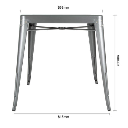 Square Bistro Table 66cm | Bolero Bistro | Galvanized Steel | Grey 6