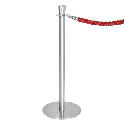 Flat Base Barrier Posts Brushed Stainless Steel | Bolero | Pack of 2 3